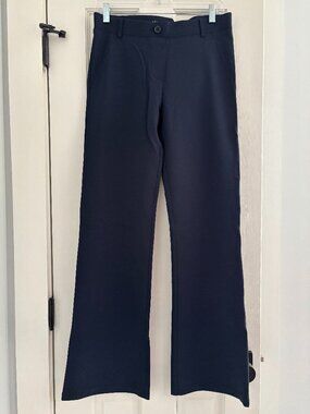 Betabrand Navy Wide Leg Dress Pant Yoga Pants - Medium